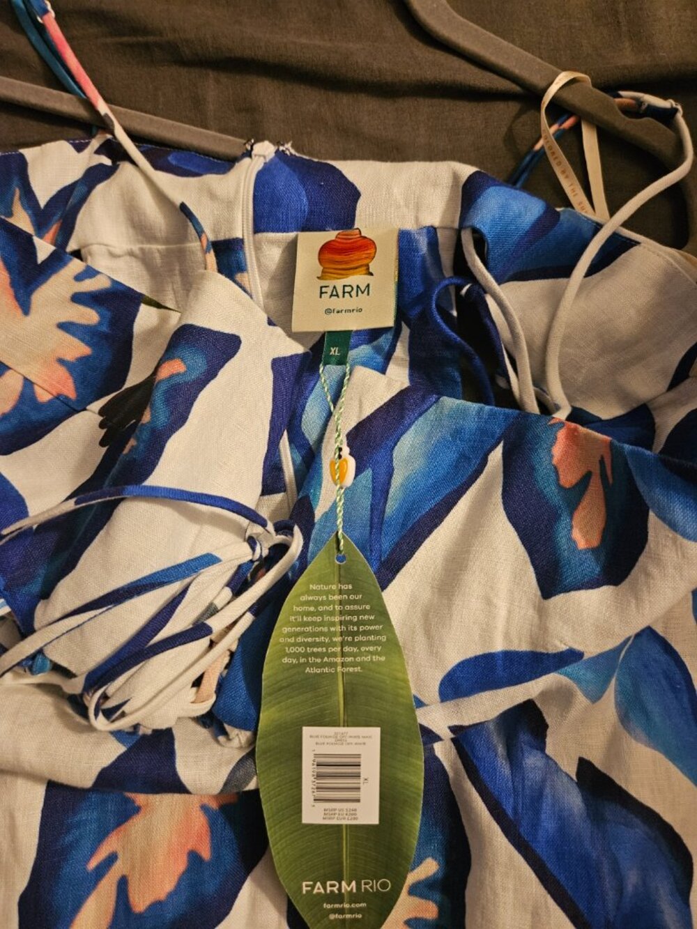 NWT Off-White Blue Foliage Maxi Dress - Picture 9 of 10